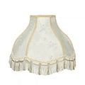 13 In. X 9.5 In. Ivory and Fringe Scallop Bell Lamp Shade
